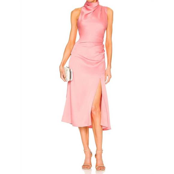 NEW MISHA robbia midi dress in strawberry